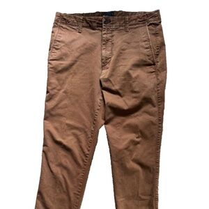 Gap Men's 33x32 Lived In Slim Khaki Pants Cinnamon Brown Earth Chino